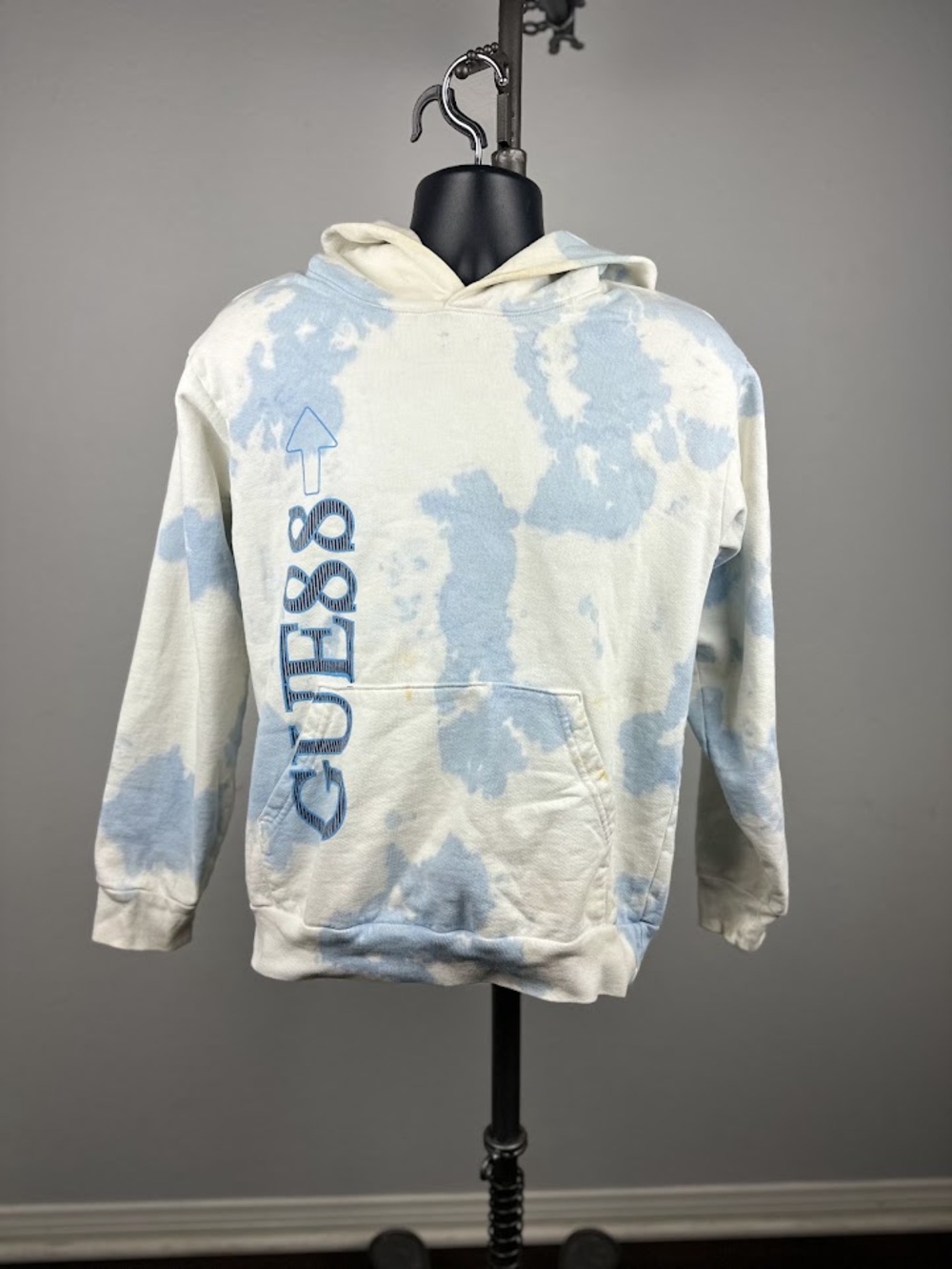 Guess 88Rising Tie Dye Hoodie Sweatshirt Blue White Size S